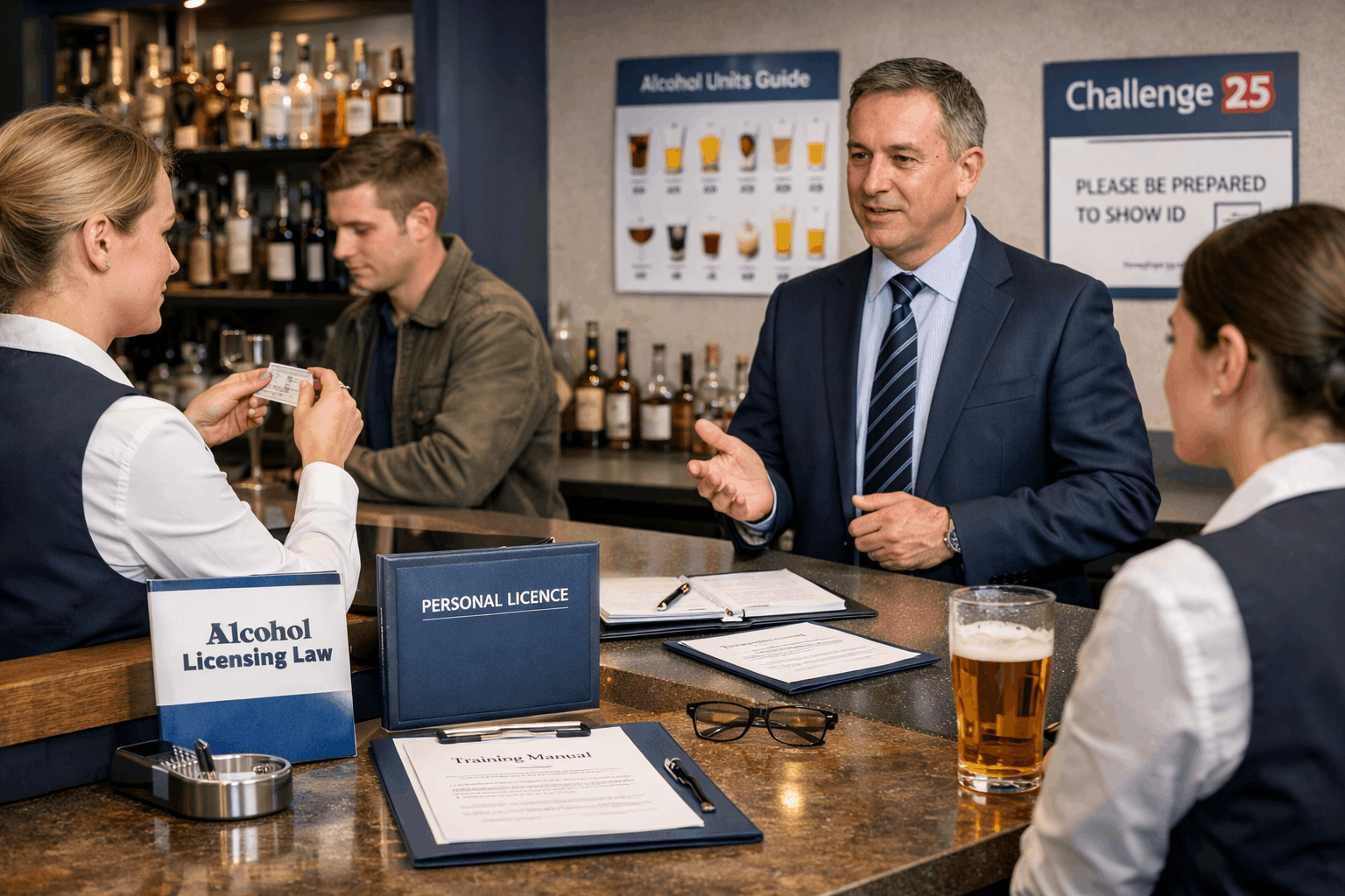 Professional Alcohol Personal Licence Holder training showing licensed premises compliance and responsible alcohol service practices.