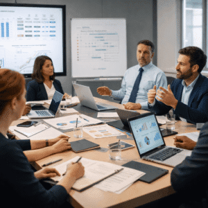 Students studying management and leadership concepts in a Business Administration Diploma Level 3 Advanced classroom