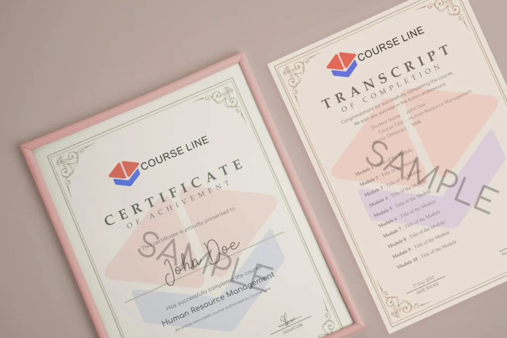 Certificate & Transcript - Course Line
