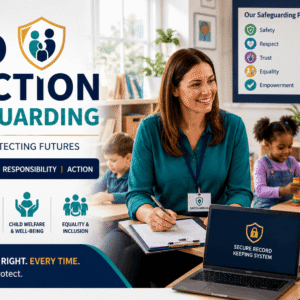 Professional safeguarding practitioner supporting child protection and safeguarding practices in a childcare setting