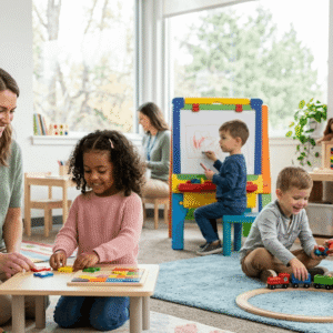 Child Psychology Course showing child development, learning, and emotional growth in a supportive environment