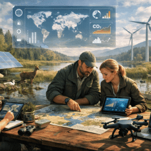 Environmental Conservation Diploma Level 8 covering sustainability, climate change, biodiversity protection, and conservation policy