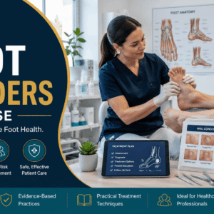 Foot Disorders Course showing foot health specialist assessing foot conditions in a clinical setting
