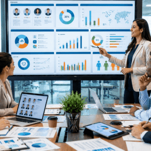 HR professionals managing recruitment, employee development, and performance in a Human Resource Management course