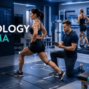 Professional demonstrating movement assessment techniques in a Kinesiology Diploma Level 3 Advanced training setting