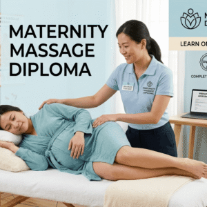 Therapist providing prenatal treatment during a Maternity Massage Diploma training session