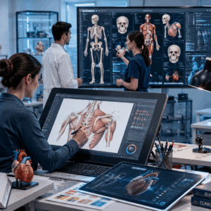 Medical Illustration Course featuring digital anatomy artwork, 3D models and scientific visualisation tools
