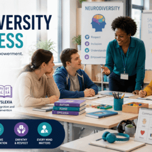 Students and educators learning Neurodiversity Awareness with autism ADHD and dyslexia support strategies