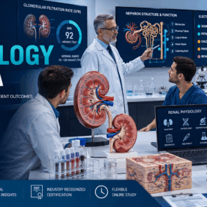 Medical learners studying kidney function and renal physiology diploma concepts in a clinical environment