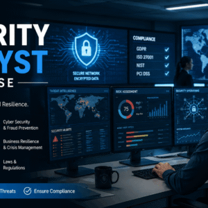 Security Analyst Course student analysing cyber threats, risk assessments and security management systems