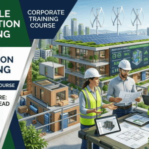 Sustainable Construction Engineering professionals designing eco-friendly buildings with green technologies