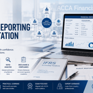 ACCA Financial Reporting course covering IFRS, group accounts, ratio analysis and financial statement interpretation