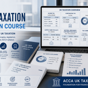 ACCA UK Taxation course covering income tax, VAT, CGT, NICs, corporation tax and HMRC compliance concepts