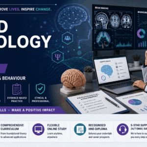 Professional psychology education banner for Applied Psychology Course covering research mental health and behaviour