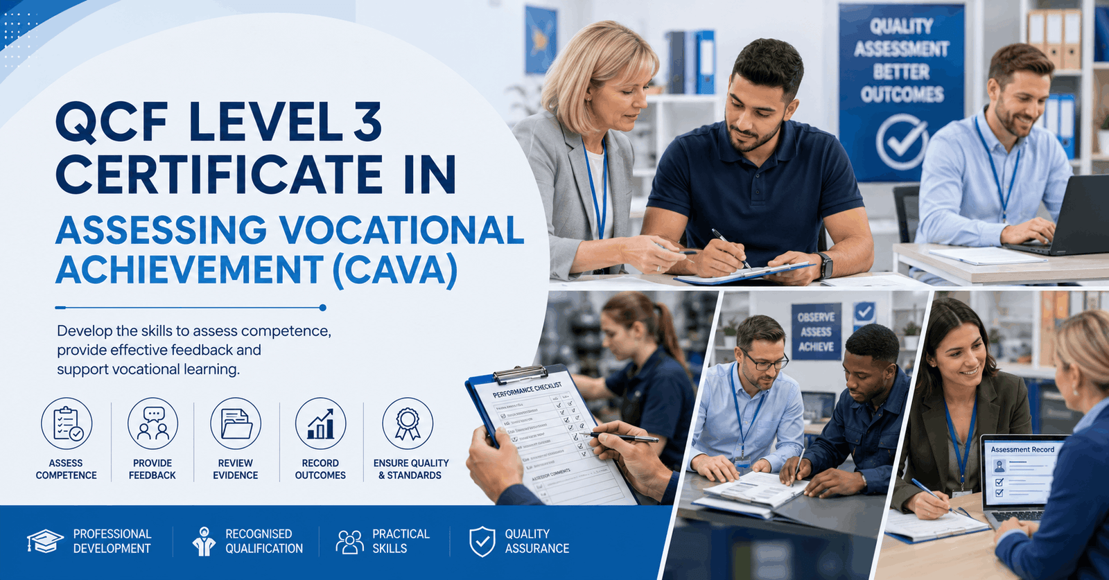 Learners developing assessment skills in CAVA Certificate course for vocational training and assessor careers