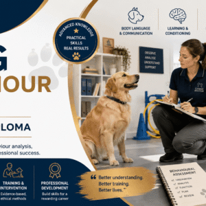 Dog Behaviour Course showing a canine behaviour expert analysing dog body language during professional training