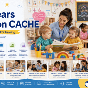 Early Years Education CACHE course showing child development, play-based learning and early years classroom activities