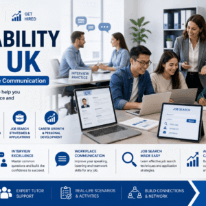 Employability Skills UK course banner showing CV writing, interviews, and workplace communication skills training