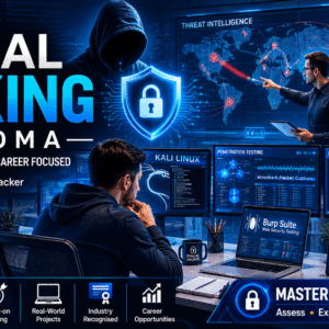 Cybersecurity professionals performing penetration testing in an Ethical Hacking Diploma Level 8 training environment