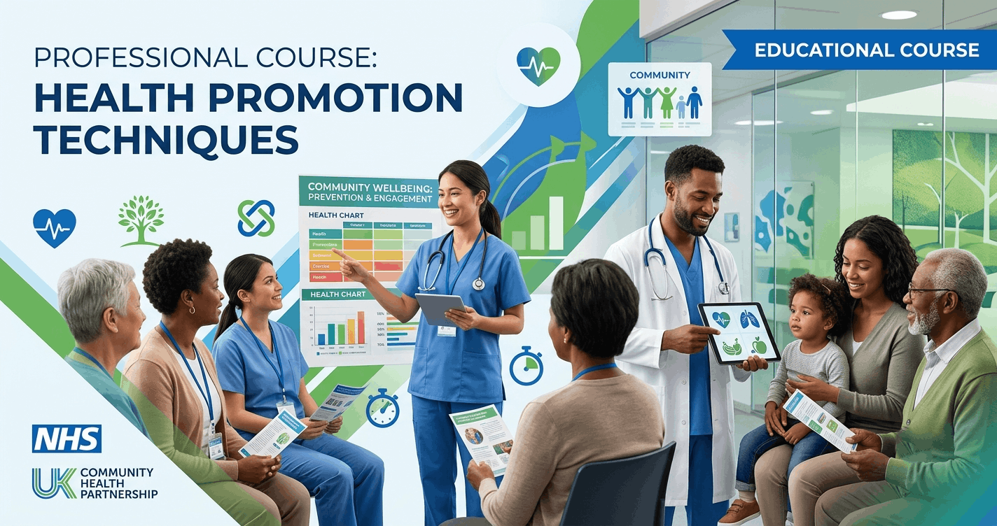 Health Promotion Techniques course showing community health education, wellness support, and public health engagement activities
