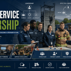 Public Service Leadership course showing teamwork, leadership training, discipline, and public service group activities