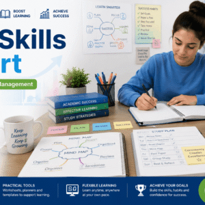 Study Skills Support course showing learning strategies, time management, notes and study planning tools