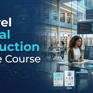 T Level Digital Production course banner featuring coding screens, UX design, web development, and digital technology tools