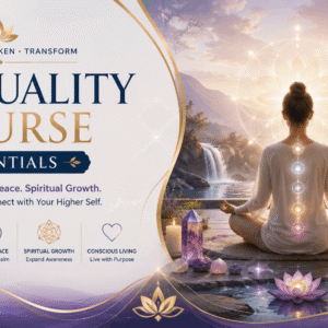Spirituality Course featuring peaceful meditation, mindfulness practice, and spiritual growth in a calm healing environment