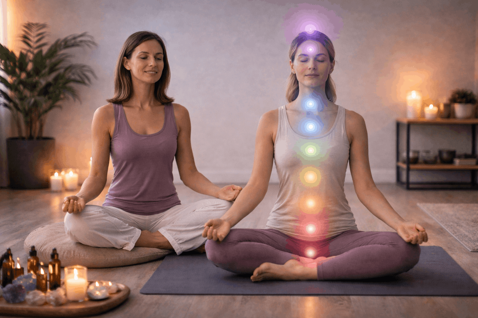 Guided energy cleansing session in a Chakra Meditation Course using mindfulness and breathing techniques