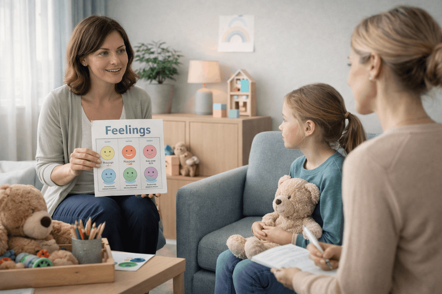 Child Counselling Certificate training session demonstrating supportive communication with young clients