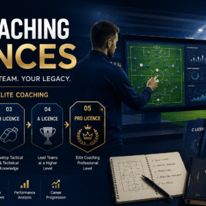 UEFA Coaching Licences guide showing football coaching levels, career pathways and professional development.