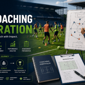 UEFA Coaching Preparation course showing football coaching skills, training sessions and assessment readiness.