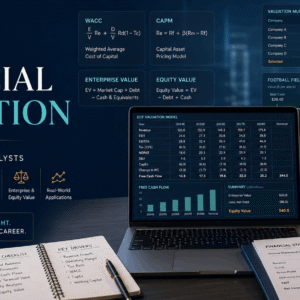 Financial Valuation Course covering DCF, financial modeling, WACC, comparable multiples and company valuation.