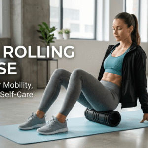 Person using a foam roller for muscle recovery and mobility during a guided Foam Rolling Course session