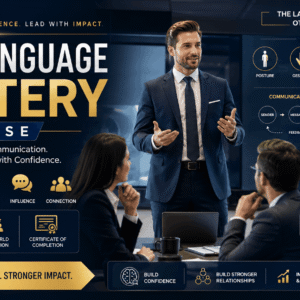 Professional leader presenting confidently with Body Language Mastery techniques in a corporate meeting environment