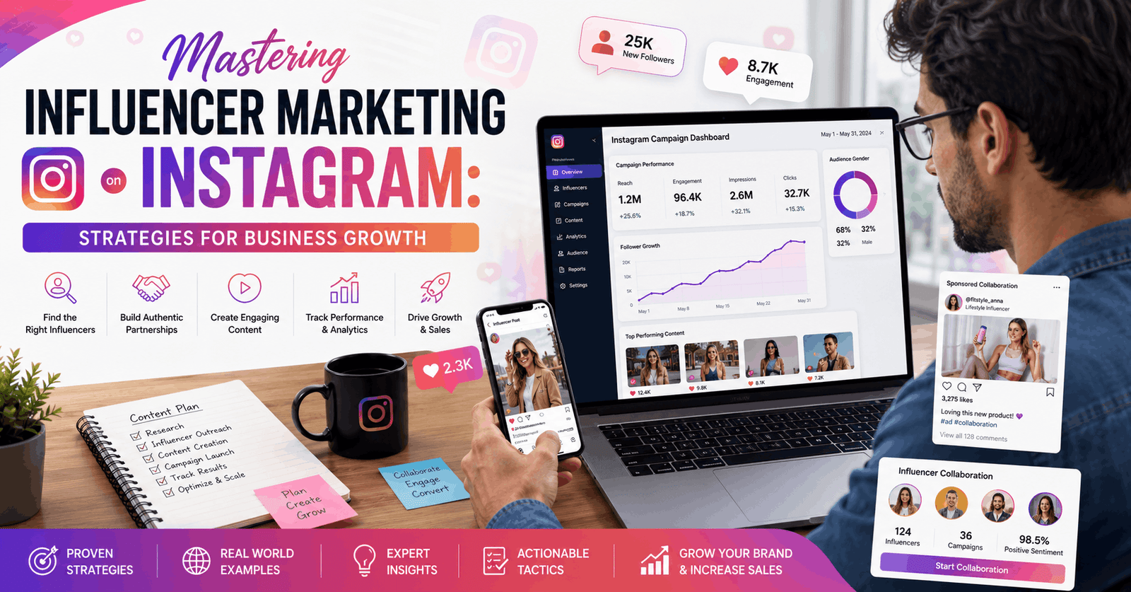 Instagram Influencer Marketing course teaching influencer strategies, brand growth, audience engagement, and campaign performance