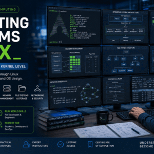 Student learning Operating Systems Linux concepts including kernels, memory management, file systems and Linux commands.