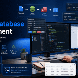 Developer creating a desktop application using Python Access Database with Microsoft Access and CRUD functionality.