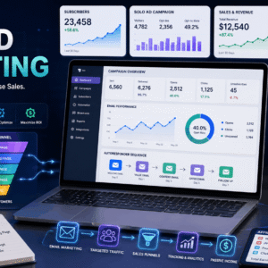 Solo Ad Marketing dashboard with email list growth, traffic tracking, ClickFunnels, and ClickMagick analytics.