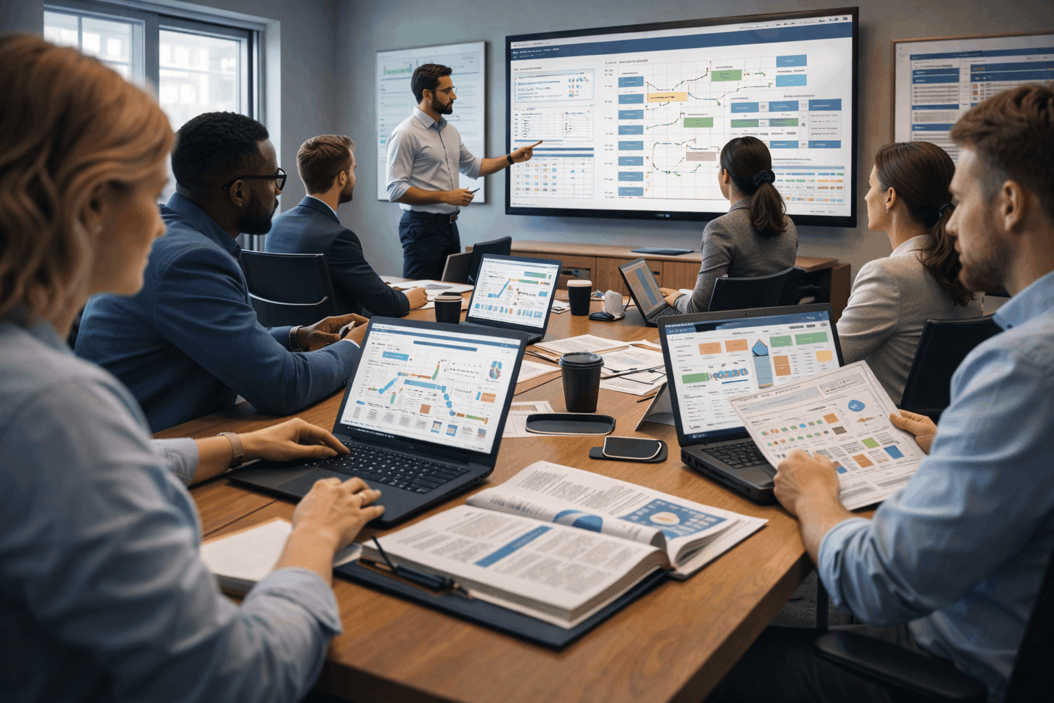 PRINCE2 Practitioner Certification learners studying project management processes, themes, and exam preparation materials