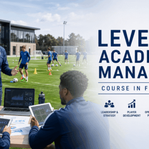 Professional football academy staff leading player development in the Level 4 Academy Manager course.